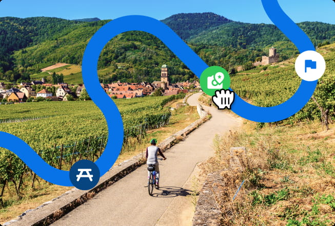 Customize this cycling route with the Bikemap route planner.